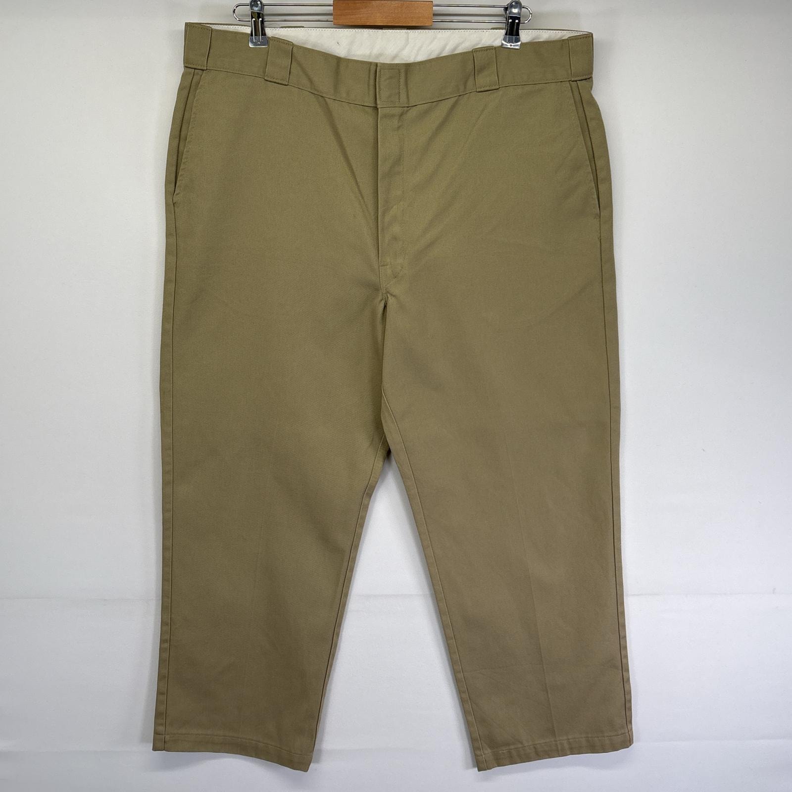 古着 ディッキーズ Dickies ワークパンツ ストレート 874 チノパン ジッパーフライ 作業着 センタープレス w40 L29 ベージュ メンズ