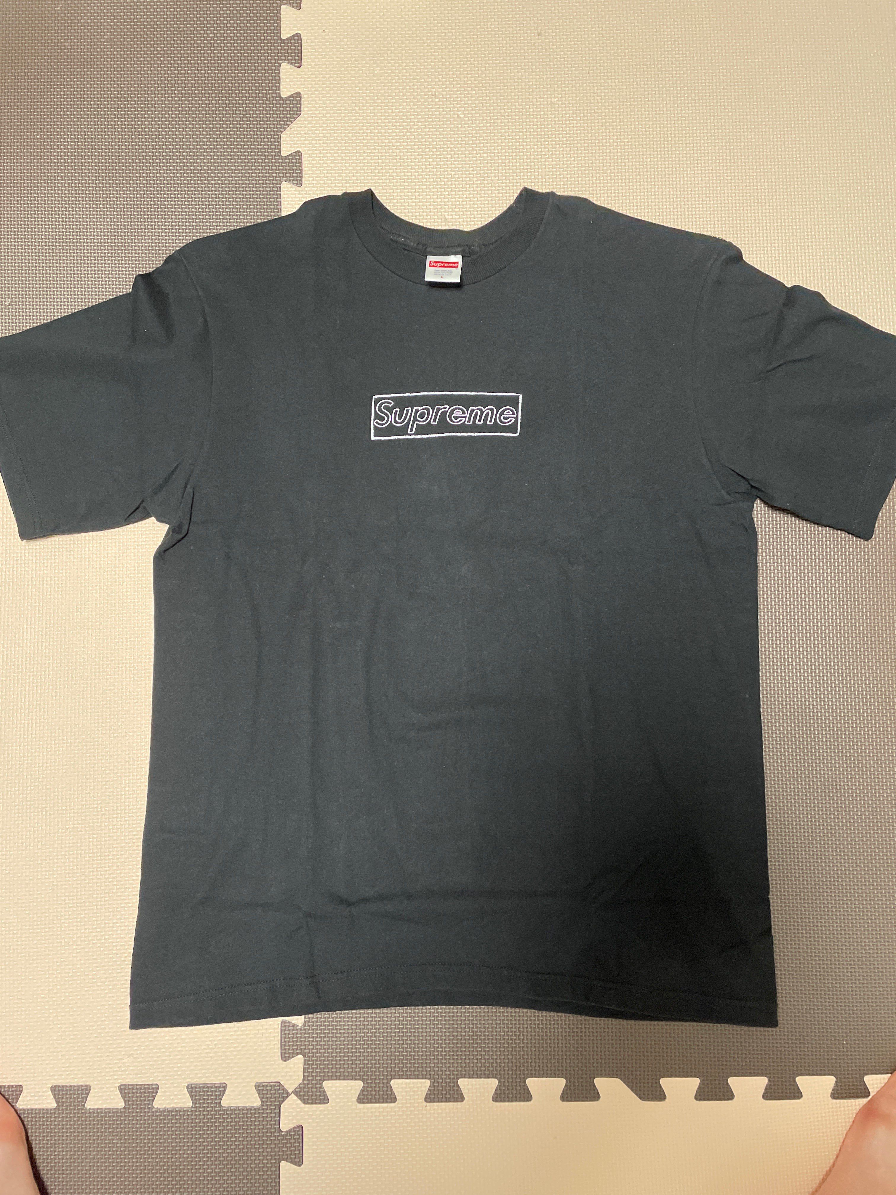 Supreme KAWS Chalk Logo Tee "Black"