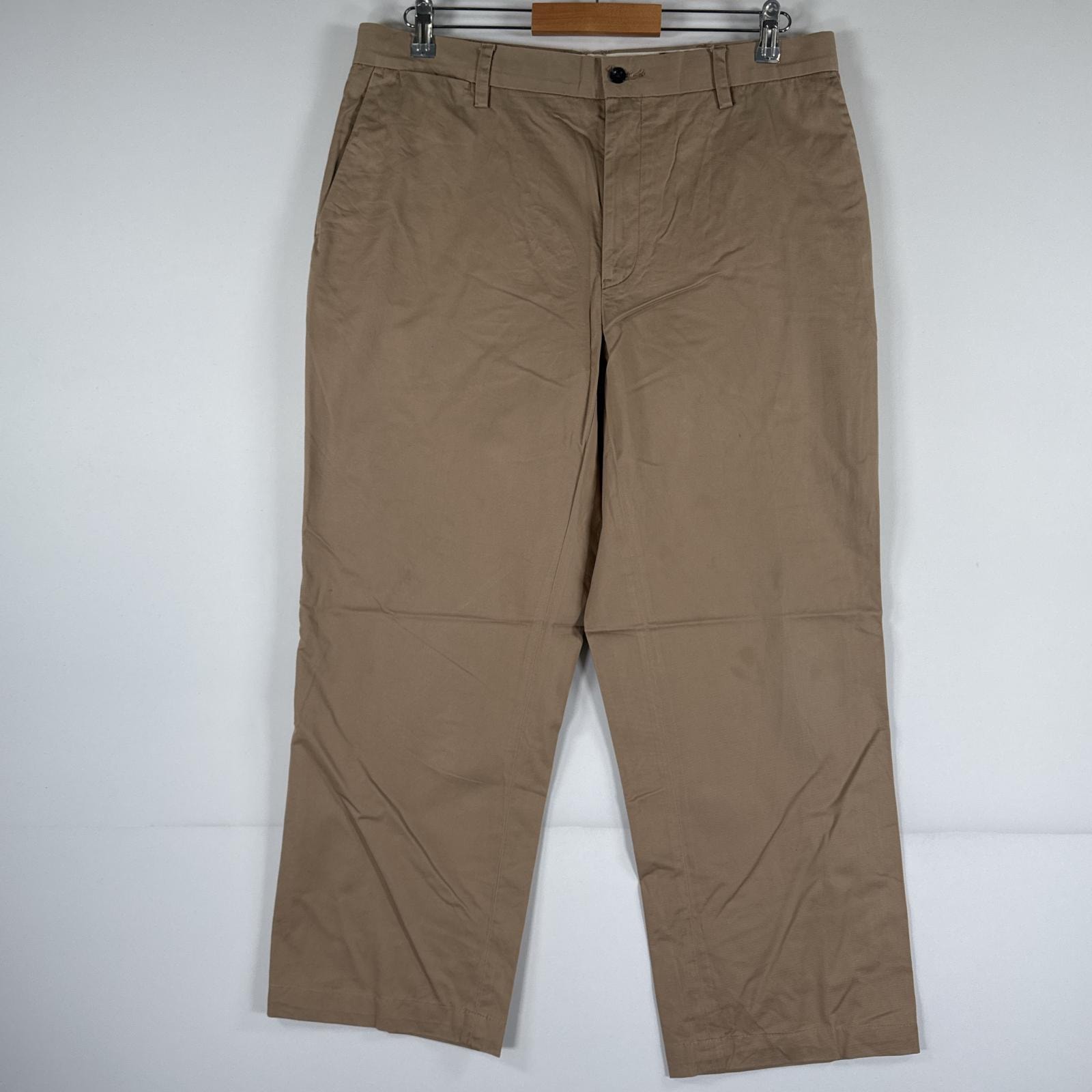 古着 ポロ・ラルフローレン POLO RALPH LAUREN チノパンツ チノパン ワンポイント スラックス 大きいサイズ w36 L30  ベージュ メンズ