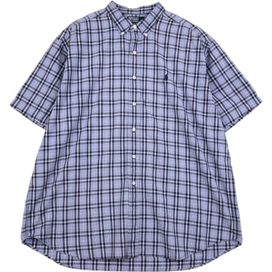 古着 ラルフローレン Ralph Lauren BLAKE 半袖 ボタンダウン チェックシャツ メンズXL相当/eaa623609