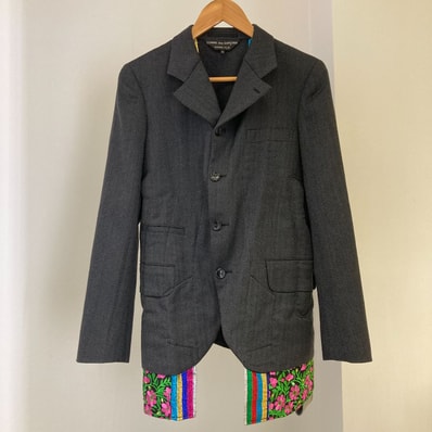 COMME de GARCONS HOMME plus(コム デ ギャルソン・オム プリュス) ラインストーン付き テーラードジャケット サイズXS グレー