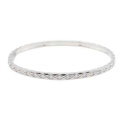 シャネル CHANEL ココクラッシュ ダイヤ ブレスレット M ブレスレット アクセサリー K18WG(ホワイトゴールド) ダイヤモンド レディース シルバー系 / クリア系 J12809 M 【中古】