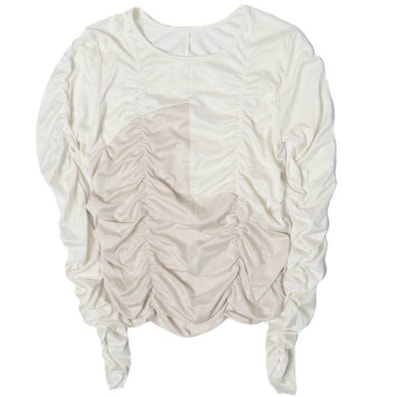 RBS Ray BEAMS アールビーエス レイビームス 22AW キリカエ シャーリングプルオーバー 61-14-0008-101 ONE SIZE OFF WHITE サンプル品 長袖 カットソー トップス g27339