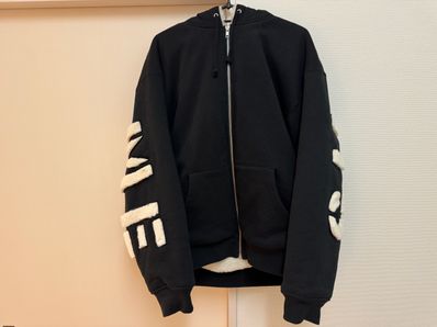 Supreme Faux Fur Lined Zip Up Hooded Sweatshirt "Black"