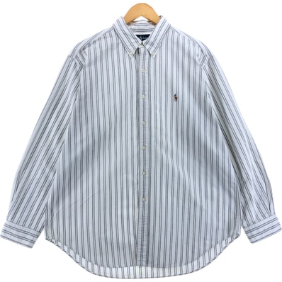 古着 ラルフローレン Ralph Lauren CLASSIC FIT 長袖 ボタンダウンストライプシャツ メンズXL相当/eaa521480