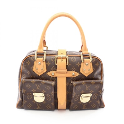 ルイ・ヴィトン LOUIS VUITTON マンハッタンGM モノグラム ハンドバッグ バッグ PVCコーティングキャンバス レザー レディース ブラウン系 M40025 【中古】