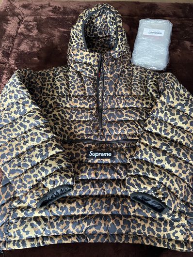 Supreme Micro Down Half Zip Hooded Pullover "Leopard"