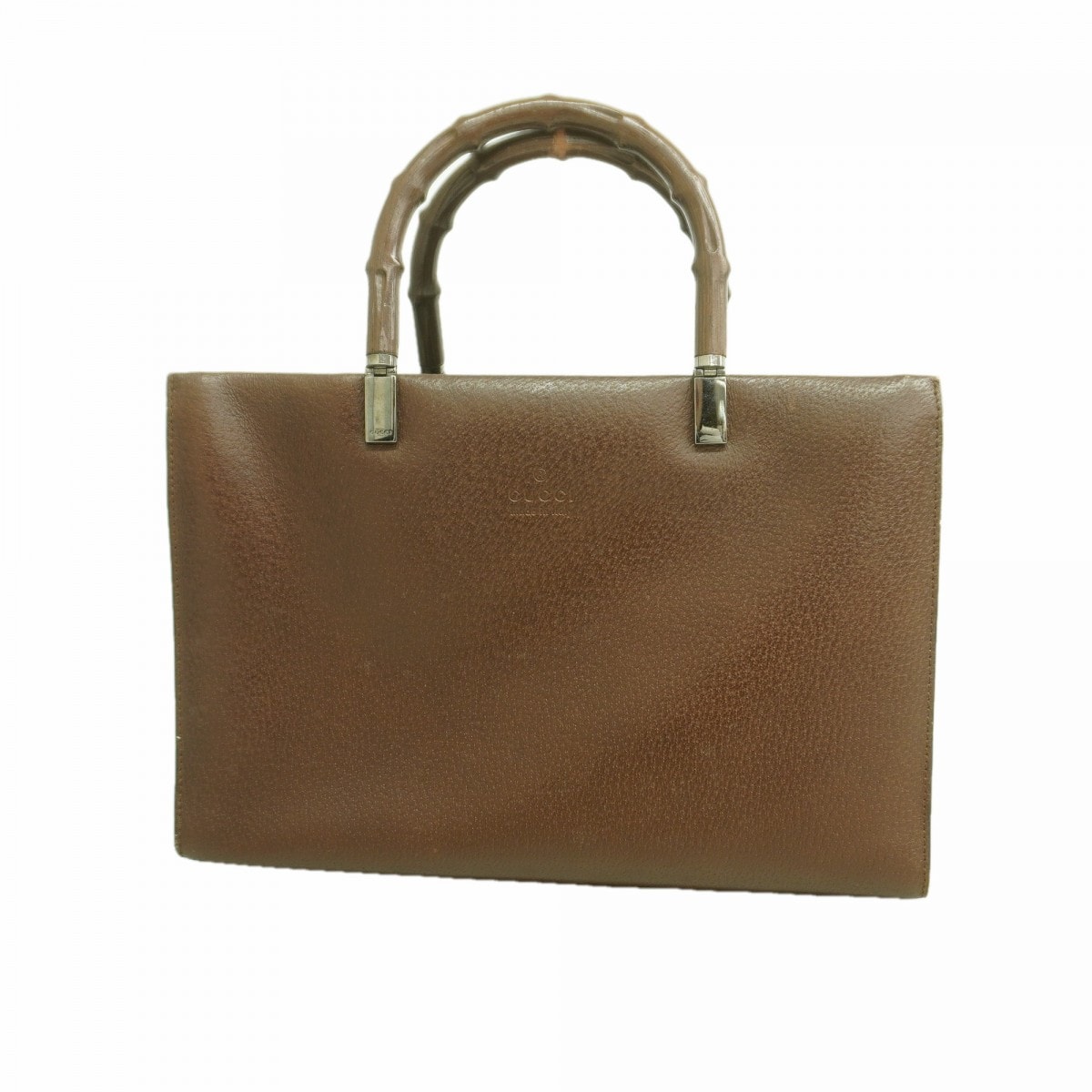【6gd4922-k】グッチ ハンドバッグ バンブー 002 1035 レザー ブラウン シルバー金具【中古】レディース