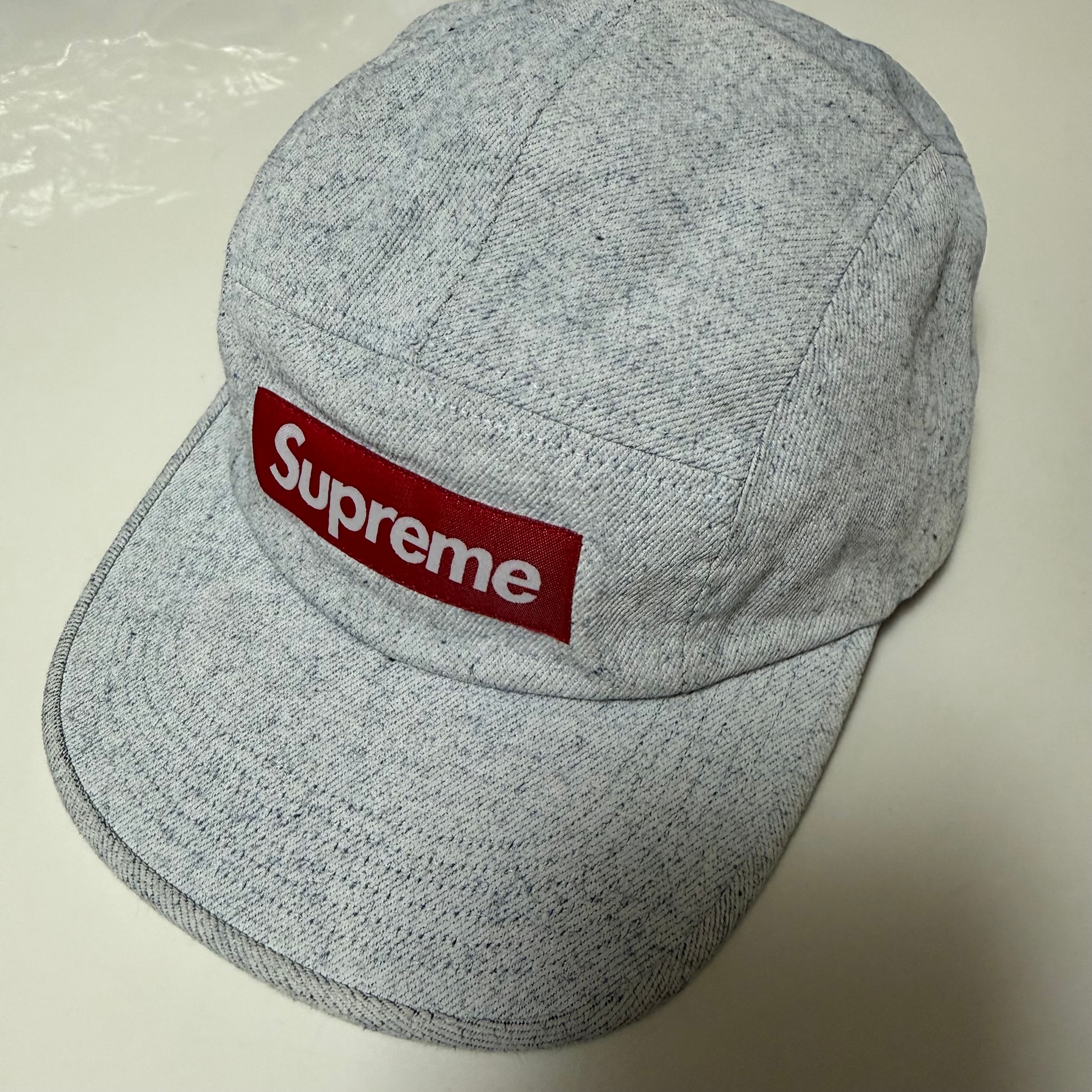 Supreme Coated Denim Camp Cap "White"