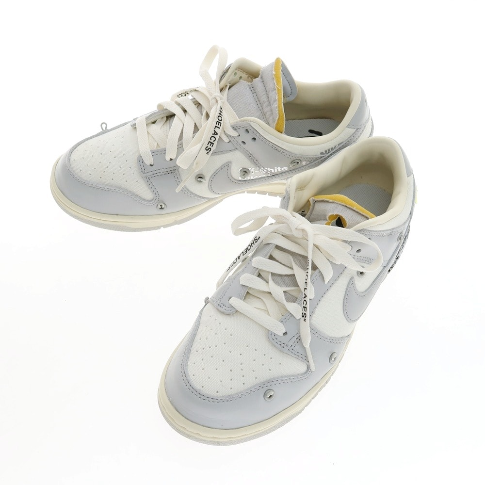 【中古】オフホワイト OFF-WHITE × NIKE Dunk Low 1 of 50 スニーカー グレーxホワイト【サイズ26】【メンズ】