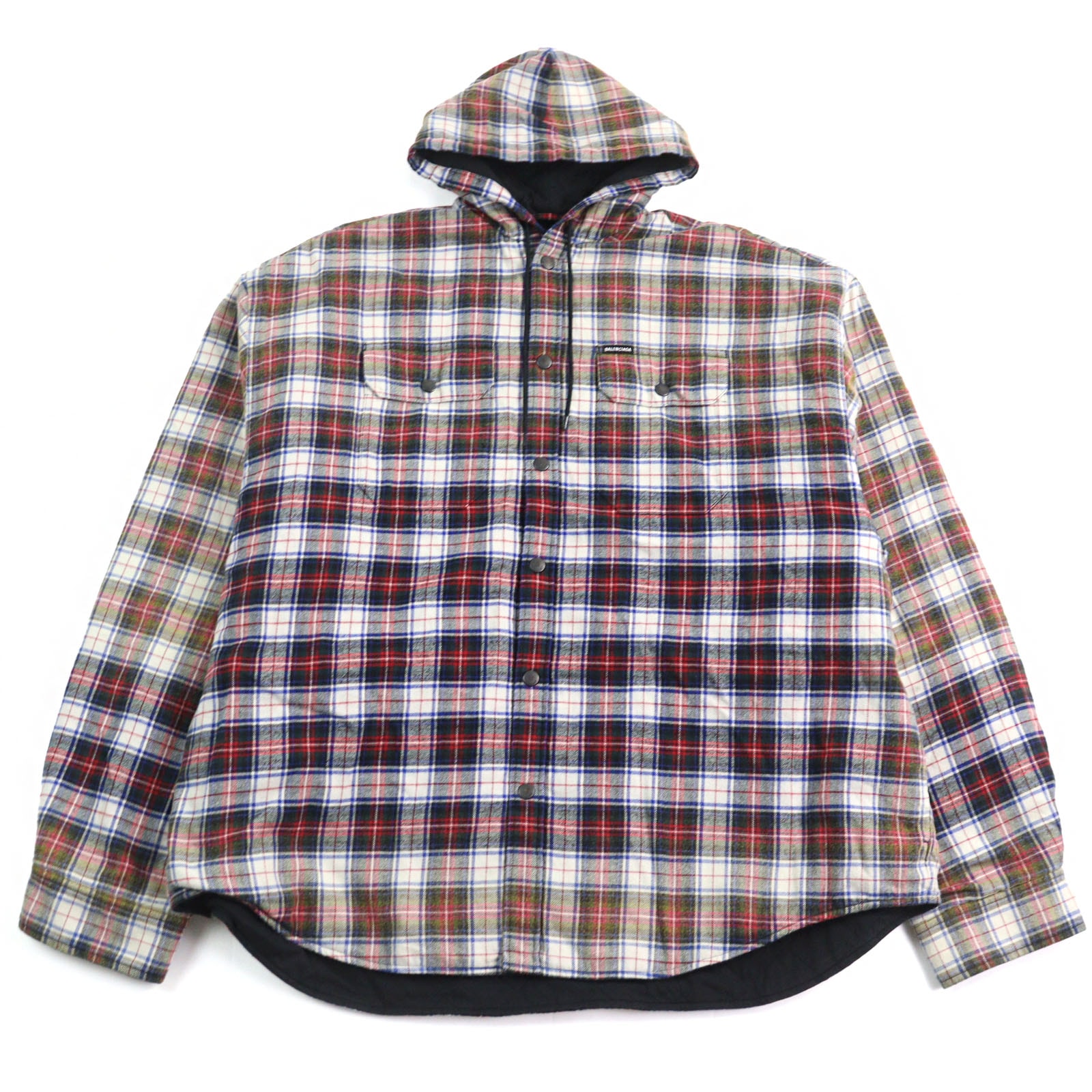 美品 バレンシアガ ジャケット BLEACHED PLAID HOODED S