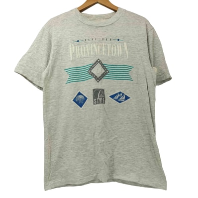 90s USA製 Provincetown 発泡プリント シングルステッチ S/S Tシャツ【1142575224654】