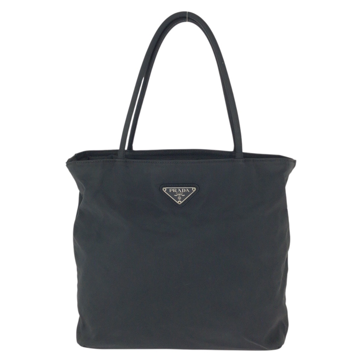 PRADA プラダ テスート 三角ロゴプレート ブラック 黒 シルバー金具 ナイロン トートバッグ ハンドバッグ 602140 【中古】