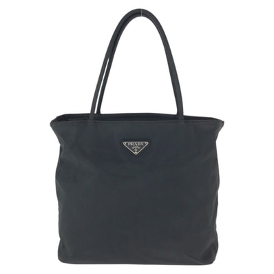 PRADA プラダ テスート 三角ロゴプレート ブラック 黒 シルバー金具 ナイロン トートバッグ ハンドバッグ 602140 【中古】