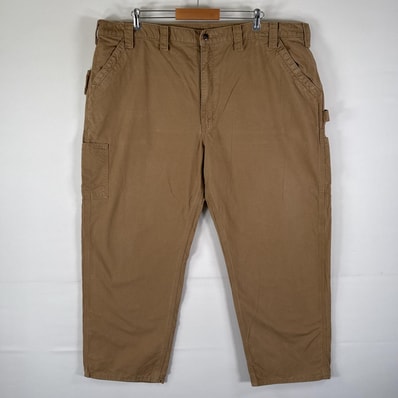 古着 カーハート Carhartt ワークパンツ ダック地 ペインター ハンマーフック 大きいサイズ ジップ ベージュ系 メンズ