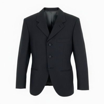 美品 COMME des GARCONS HOMME PLUS コムデギャルソンオムプリュス 2004 ピンストライプ グレー ウール シルク/ ポリエステル/ テーラードジャケット A3-000013 【中古】