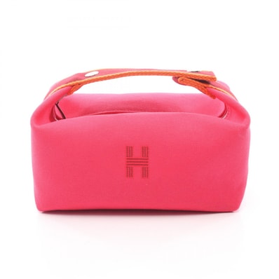 エルメス HERMES ブリッドアブラックPM ハンドバッグ バッグ キャンバス ハイビスカス レディース ピンク系 / ボルドー系 / オレンジ系 【中古】