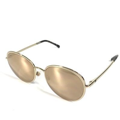 シャネル CHANEL CC ロゴ ココマーク 4206 ミラーレンズ めがね メガネ アイウェア 眼鏡 サングラス メタル ゴールド 美品