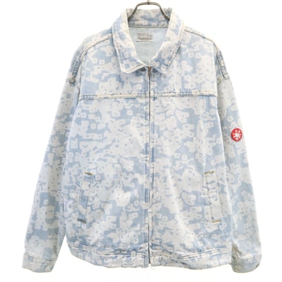 C.E シーイー 日本製 総柄 デニムジャケット アイスブルー ジージャン