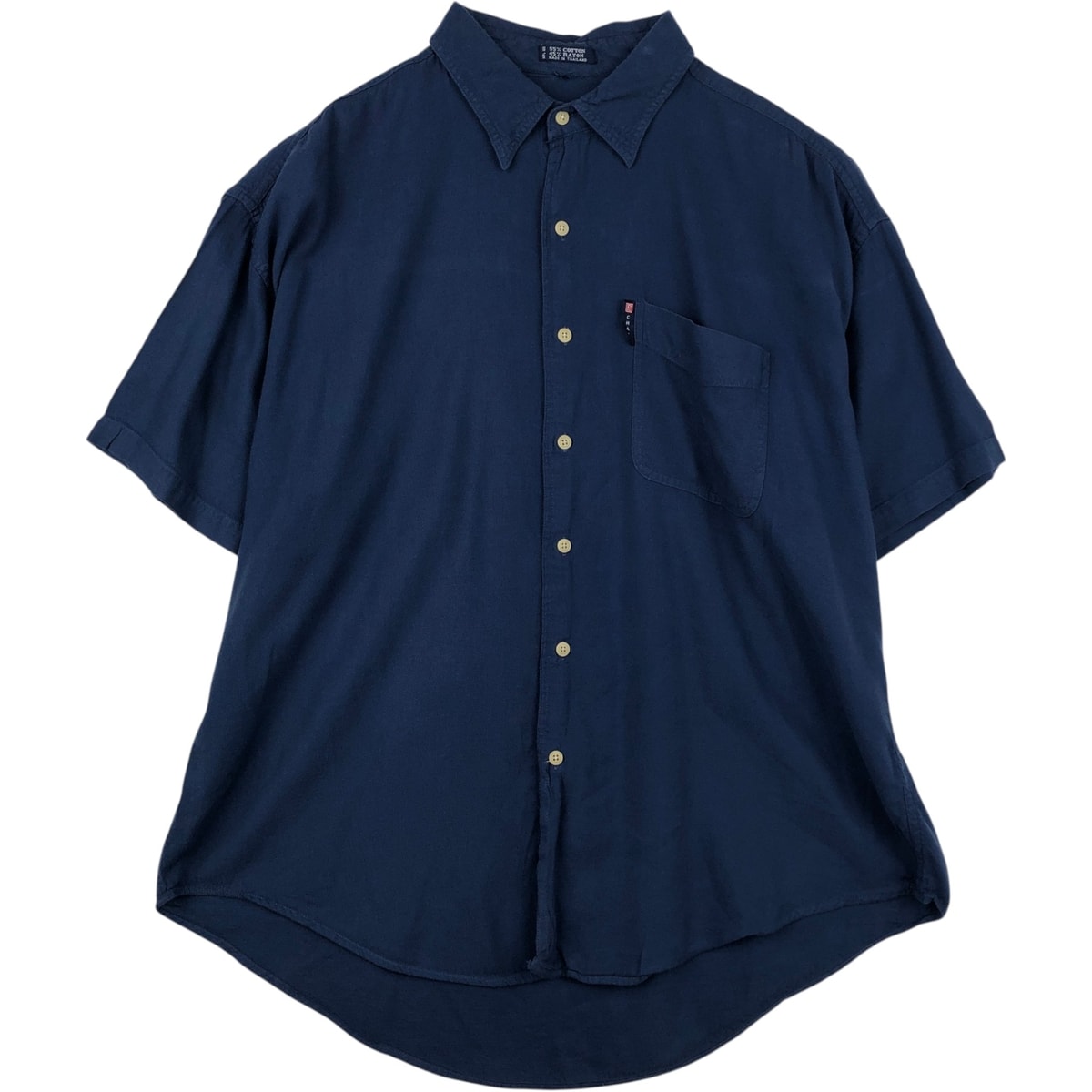 古着 ラルフローレン Ralph Lauren CHAPS チャップス 半袖 コットン×レーヨンシャツ メンズXL相当/eaa641636