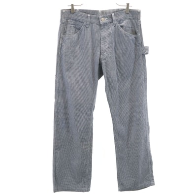 COMME des GARCONS HOMME コムデギャルソンオム 2008年 日本製 ハウンドトゥース柄 ペインターパンツ M ネイビー 千鳥格子