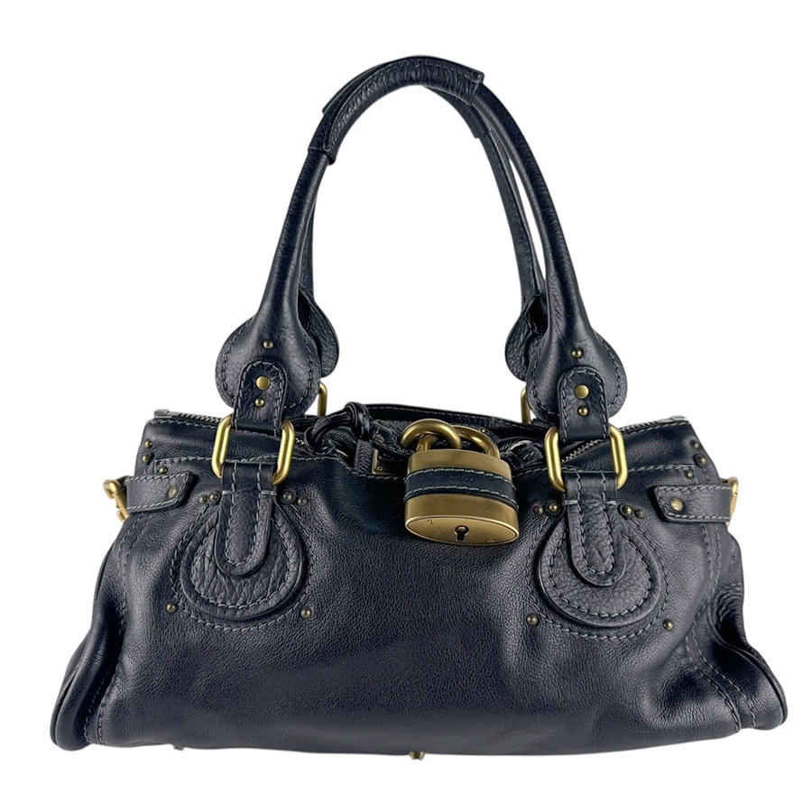 クロエ Chloe ハンドバッグ パディントン レザー ブラック レディース【中古】 z8538
