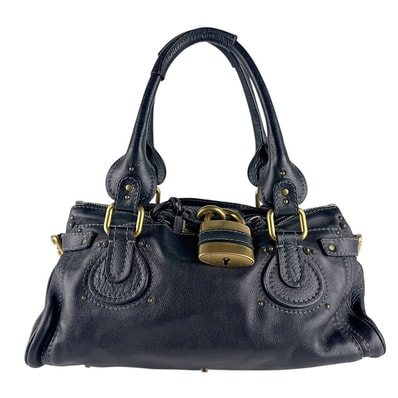 クロエ Chloe ハンドバッグ パディントン レザー ブラック レディース【中古】 z8538