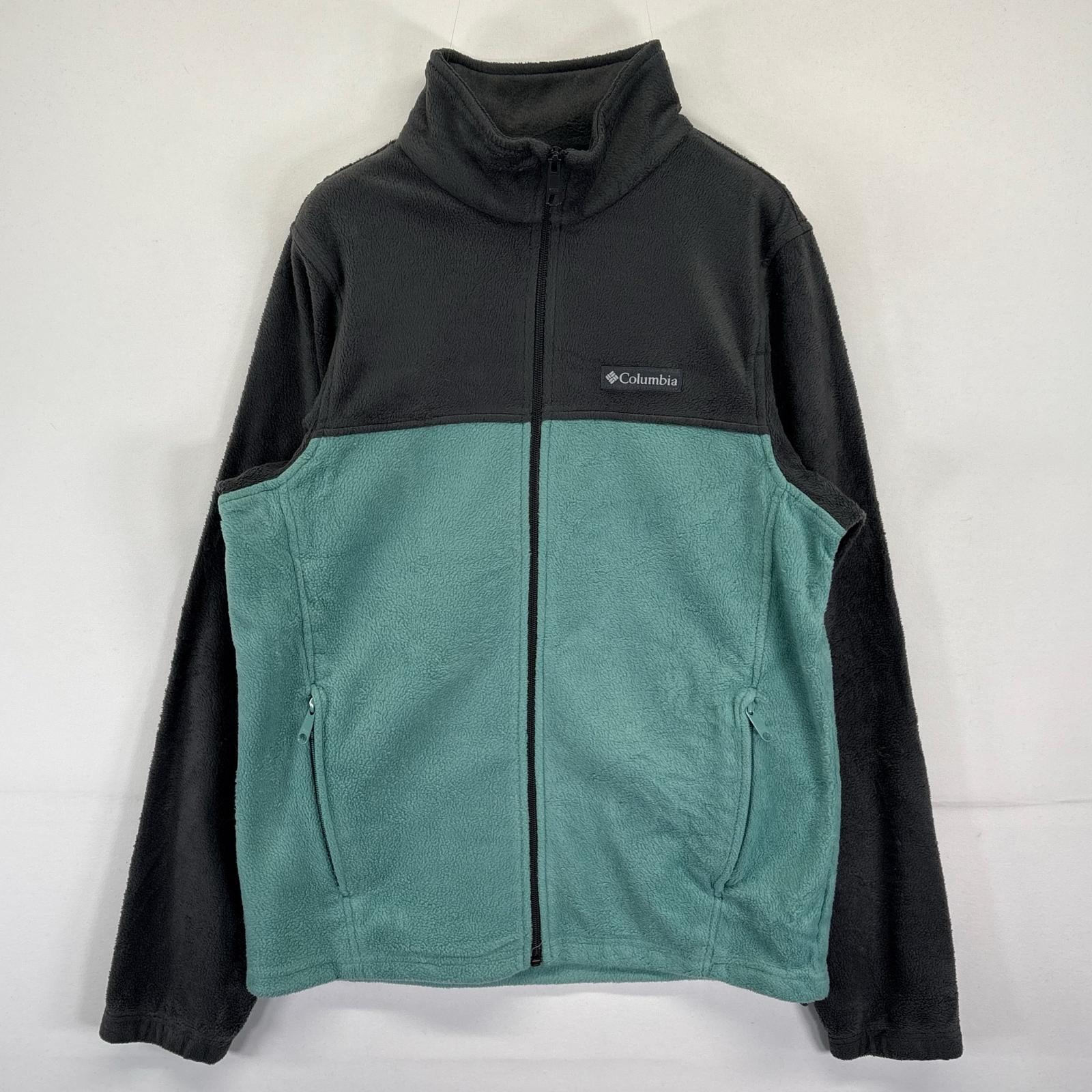 古着 コロンビア Columbia フリースジャケット アウトドア フルジップ ワンポイントロゴデザイン 起毛 S  グレー系 メンズ