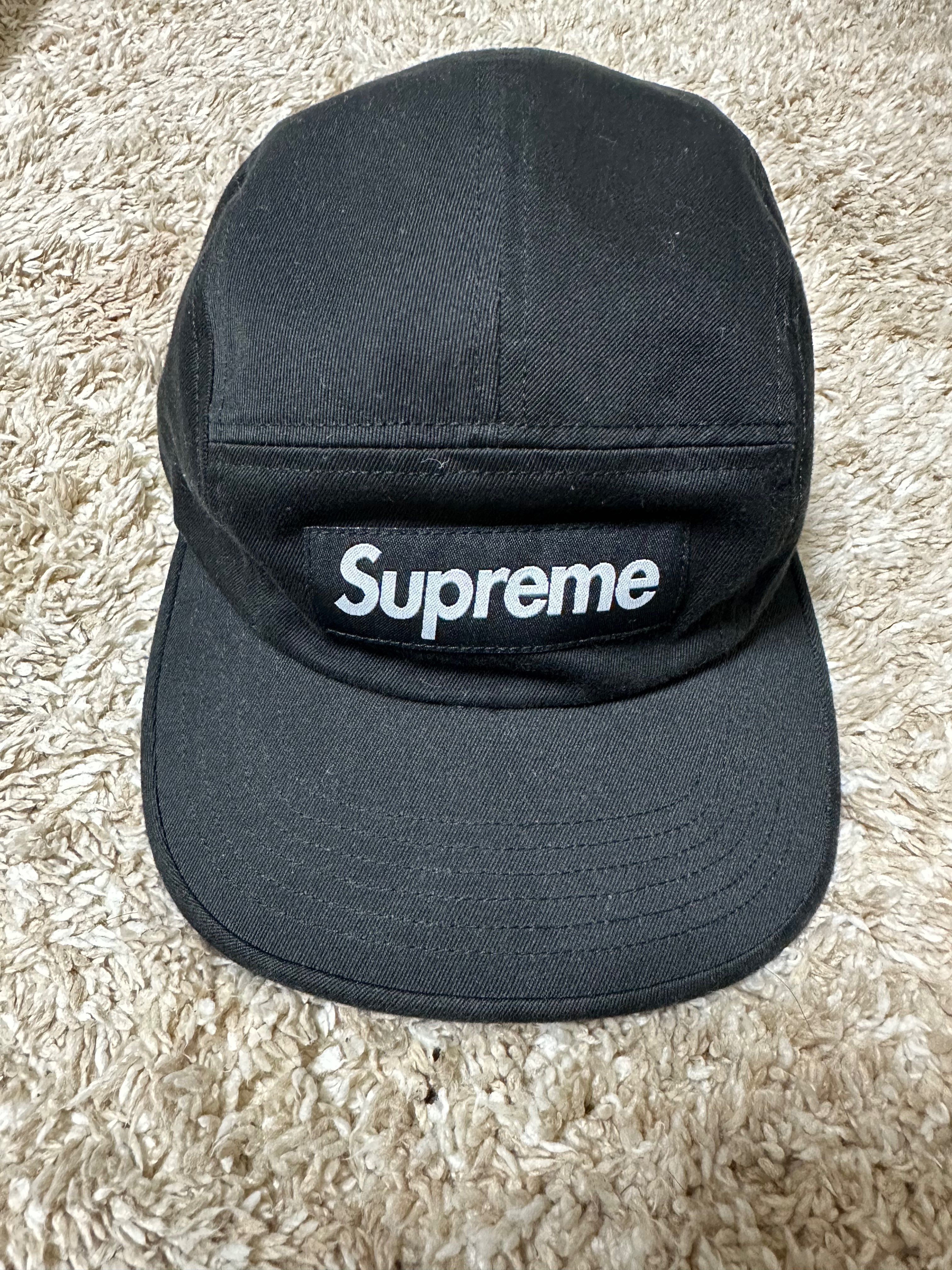 Supreme Washed Chino Twill Camp Cap "Black"(21FW)