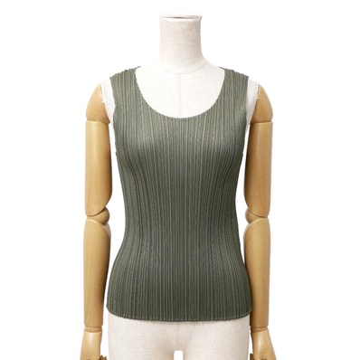 ■美品■PLEATS PLEASE ISSEY MIYAKE プリーツプリーズ イッセイミヤケ カットソー サイズ3 プリーツ トップス ノースリーブ ブランド古着【中古】20260714/RB0086