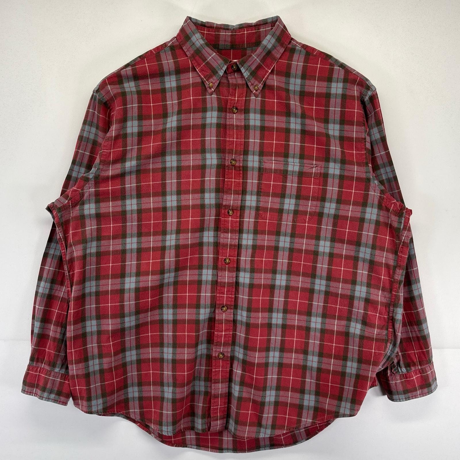 古着 ブルックスブラザーズ Brooks Brothers 長袖シャツ 大きいサイズ チェック柄 ボタンダウン 1818 2XL  レッド メンズ