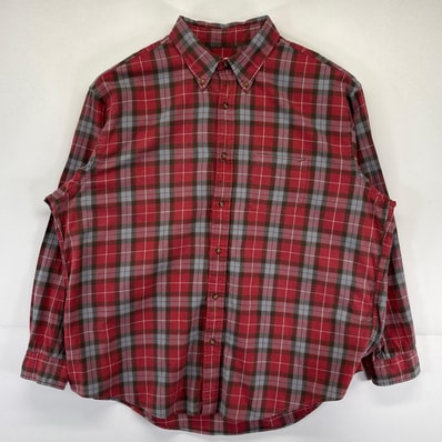 古着 ブルックスブラザーズ Brooks Brothers 長袖シャツ 大きいサイズ チェック柄 ボタンダウン 1818 2XL レッド メンズ