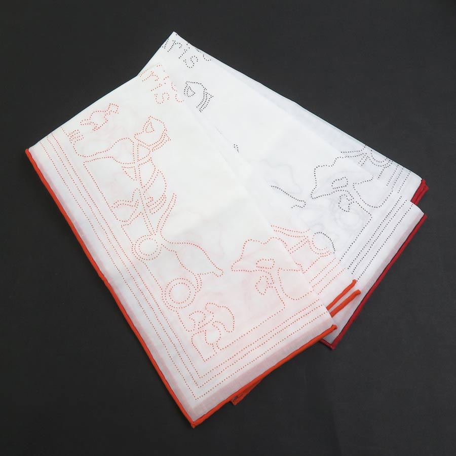 B (目立った傷や汚れなし)】エルメス HERMES ハンカチ 2枚セット