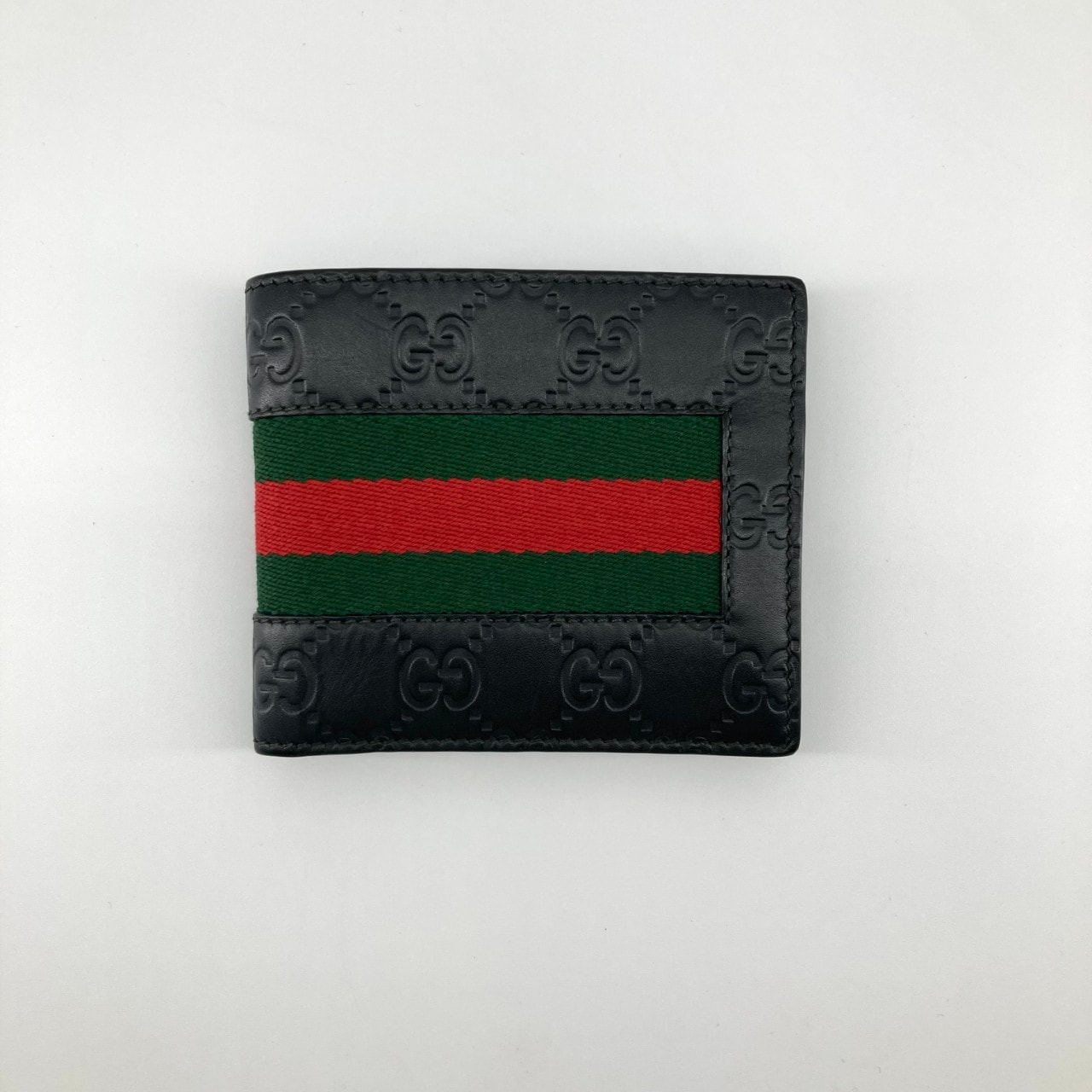 GUCCI(グッチ) グッチシマ シェリーライン 408826 二つ折り財布 ブラック