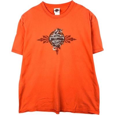 古着 00年代 ヘインズ Hanes BEEFY-T Harley-Davidson ハーレーダビッドソン 鷲柄 イーグル柄 龍柄 ドラゴン柄 モーターサイクル バイクTシャツ USA製 メンズXL相当/eaa621606