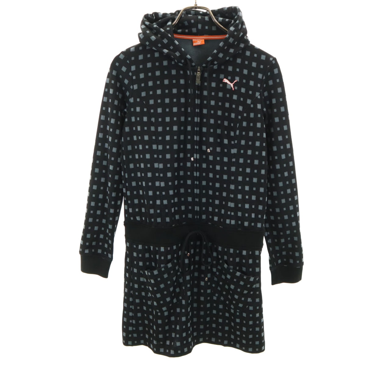 PUMA プーマ 総柄 ゴルフ 長袖 ワンピース M ブラック