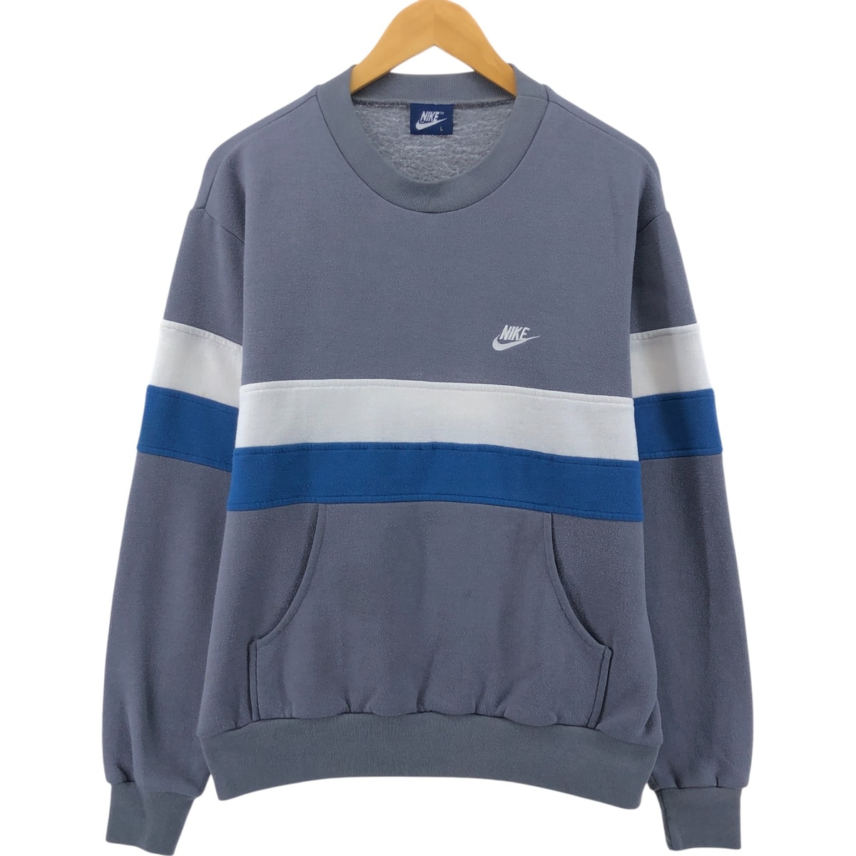 古着 80年代 ナイキ NIKE 紺タグ ワンポイントロゴスウェットシャツ トレーナー メンズL相当 ヴィンテージ/eaa546719