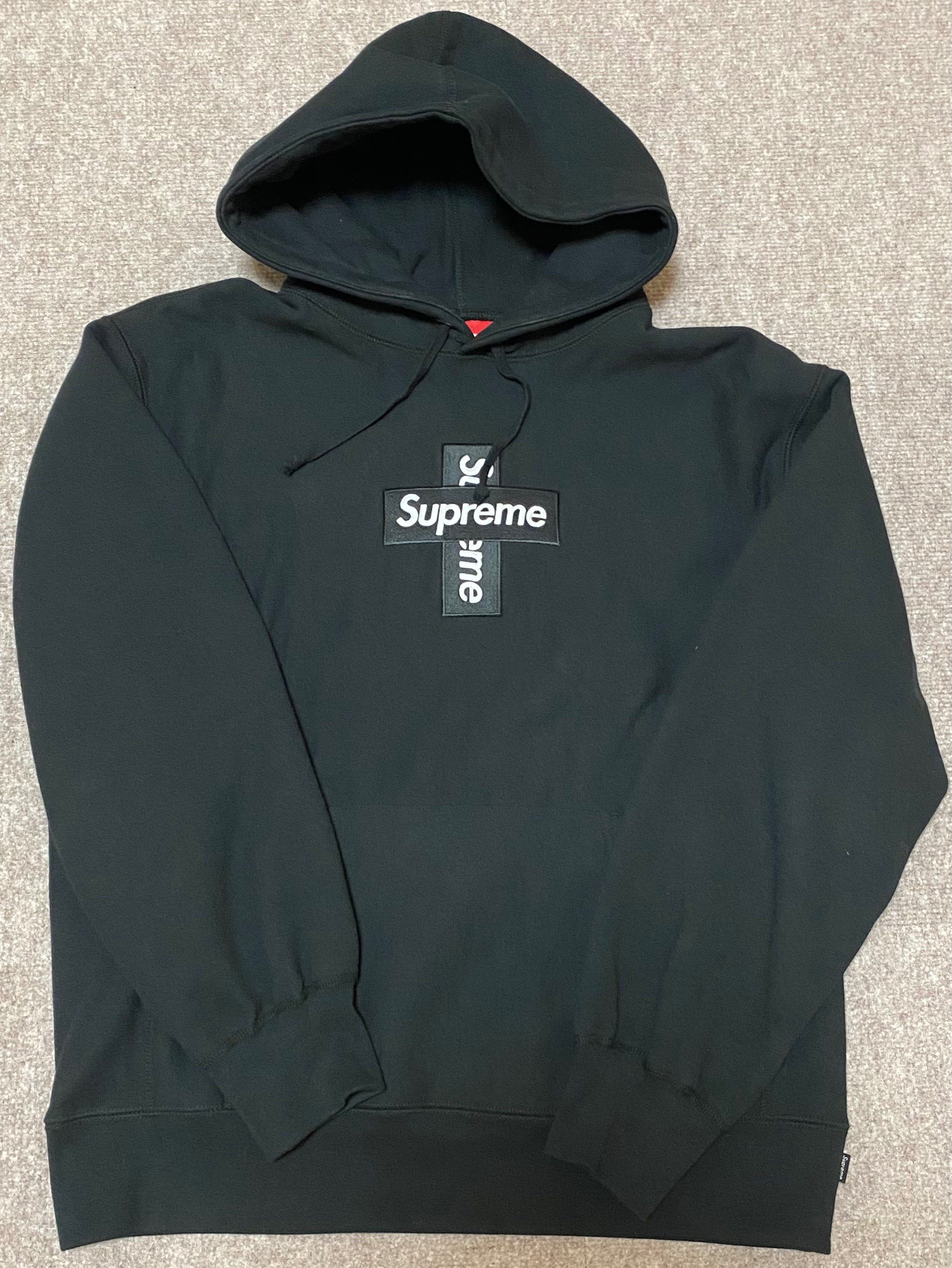 Supreme Cross Box Logo Hooded Sweatshirt "Black"