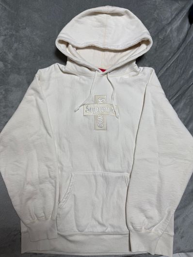 Supreme Cross Box Logo Hooded Sweatshirt "Natural"