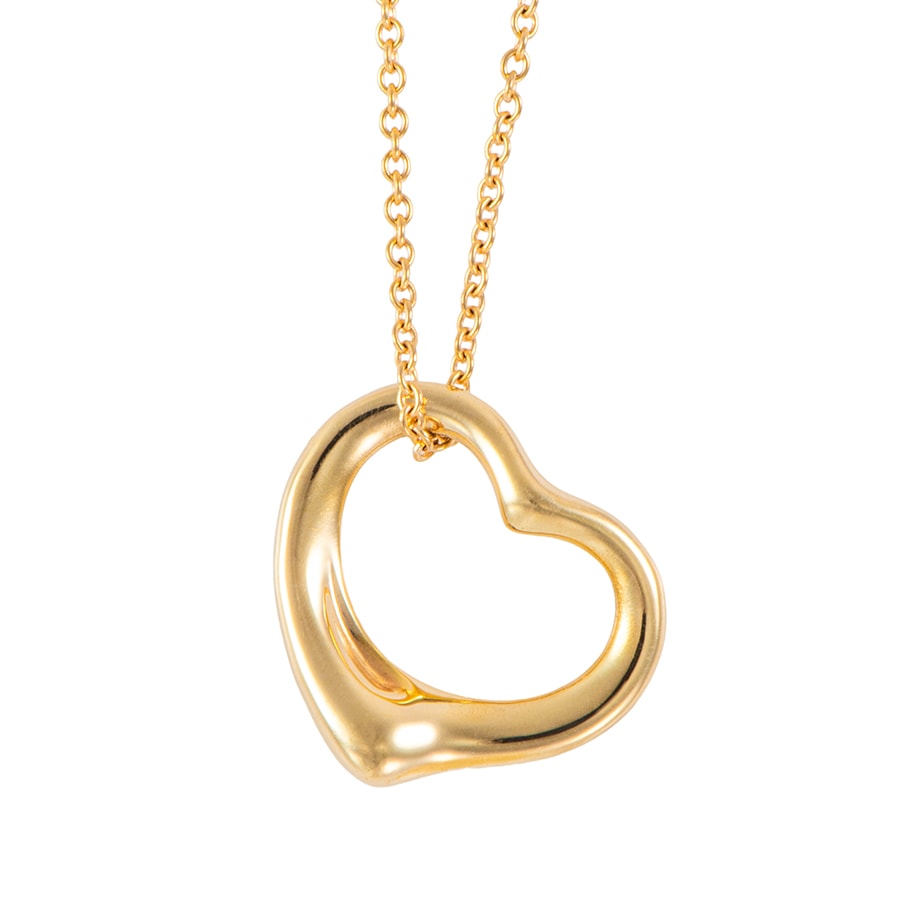 TIFFANY&Co. ティファニー オープンハート ペンダント ネックレス エルサ・ペレッティ K18YG ゴールド【中古】
