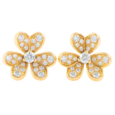 Van Cleef & Arpels ヴァンクリーフ&アーペル フリヴォル イヤリング ミニモデル ピアス VCARP24200 K18YG ダイヤモンド ゴールド【中古】