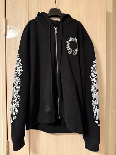 Chrome Hearts Horseshoe Floral Cross Fleece Zip-Up Hoodie "Black"