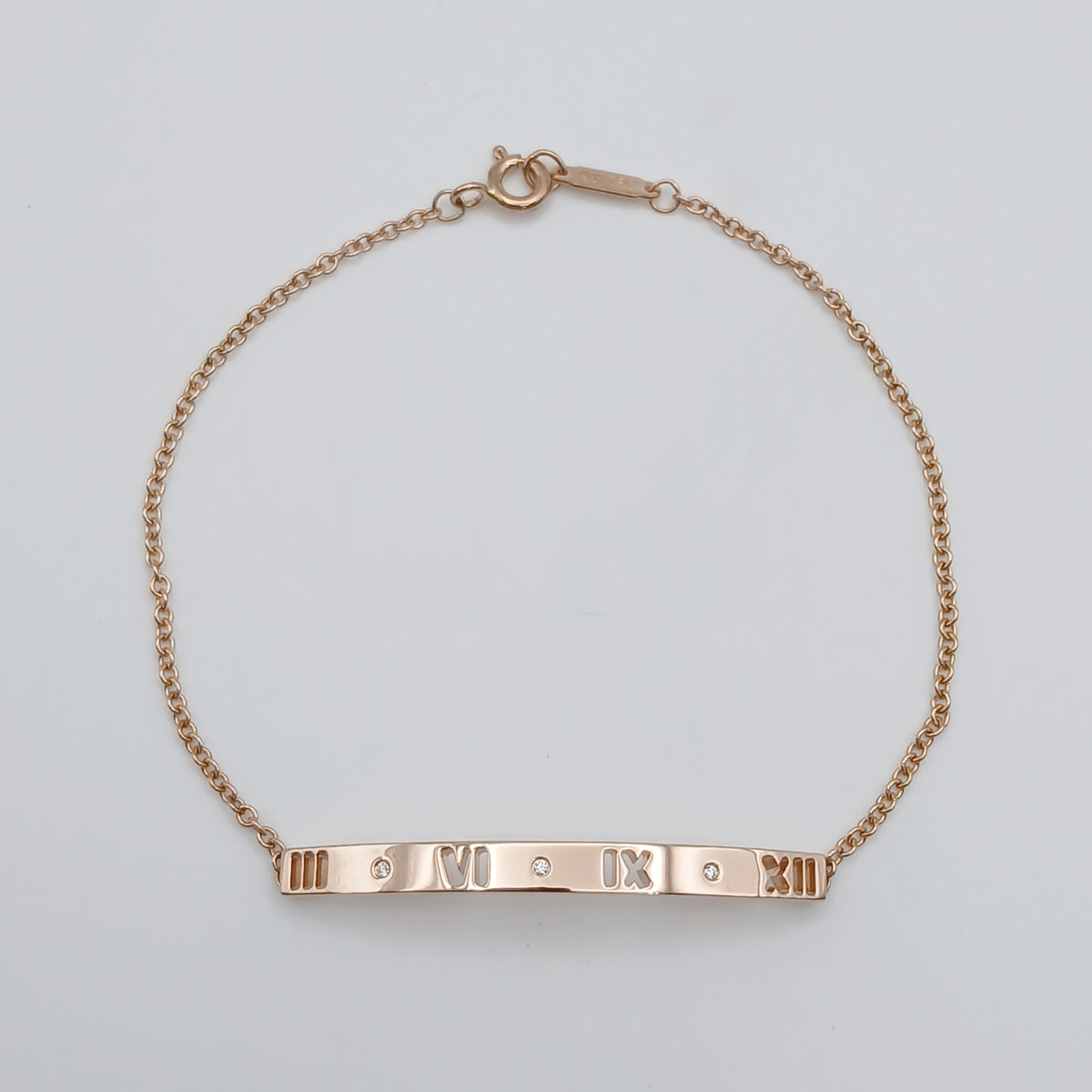 TIFFANY&Co. ティファニー アトラス 3Pダイヤモンド ブレスレット 750PG ブレスレット K18ピンクゴールド ピンクゴールド レディース【中古】