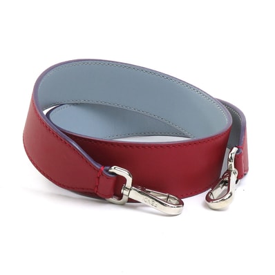 フェンディ FENDI ショルダーストラップ レザー レッド×ライトブルー レディース【中古】 h30968a