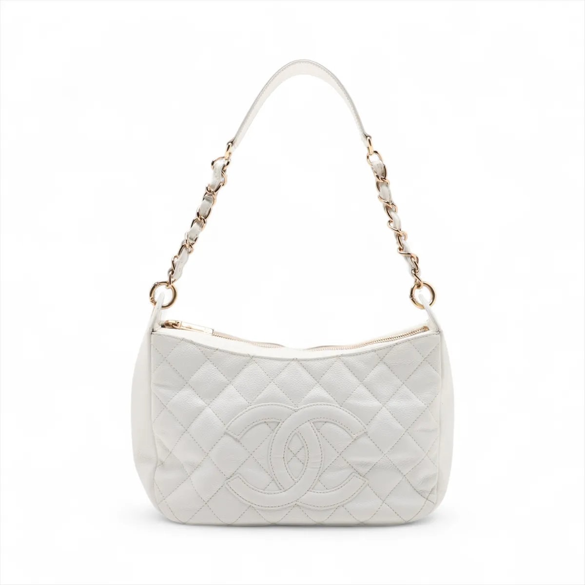 ■美品 シャネル マトラッセキャビアスキン チェーンショルダーバッグ