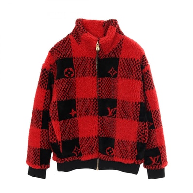 ルイ・ヴィトン LOUIS VUITTON ダミエ ブルゾン 衣料品 アウター ウール ポリエステル レッド メンズ レッド系 / ブラック系 【中古】