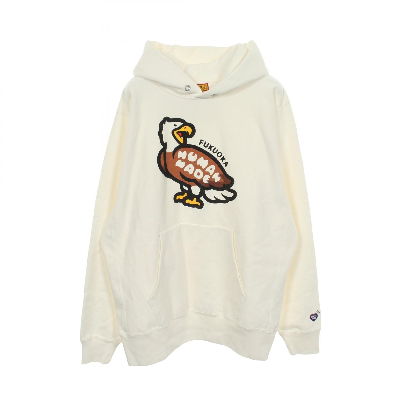 ヒューマンメード HUMAN MADE ANIMAL HOODIE WHITE 福岡限定 25AW パーカー 衣料品 トップス コットン メンズ レディース ホワイト系 【中古】