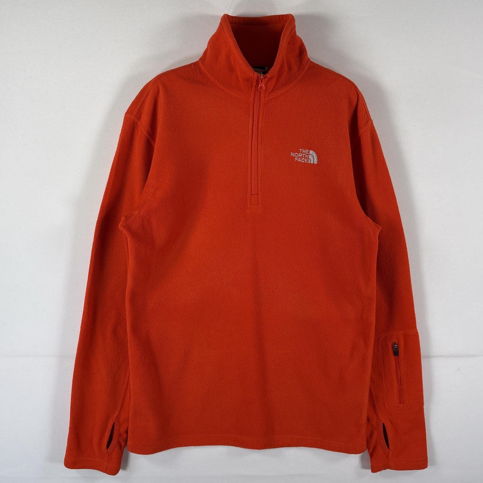 古着 ザ・ノースフェイス THE NORTH FACE フリーストレーナー ハーフジップ ワンポイントロゴ プルオーバー  XS  オレンジ メンズ