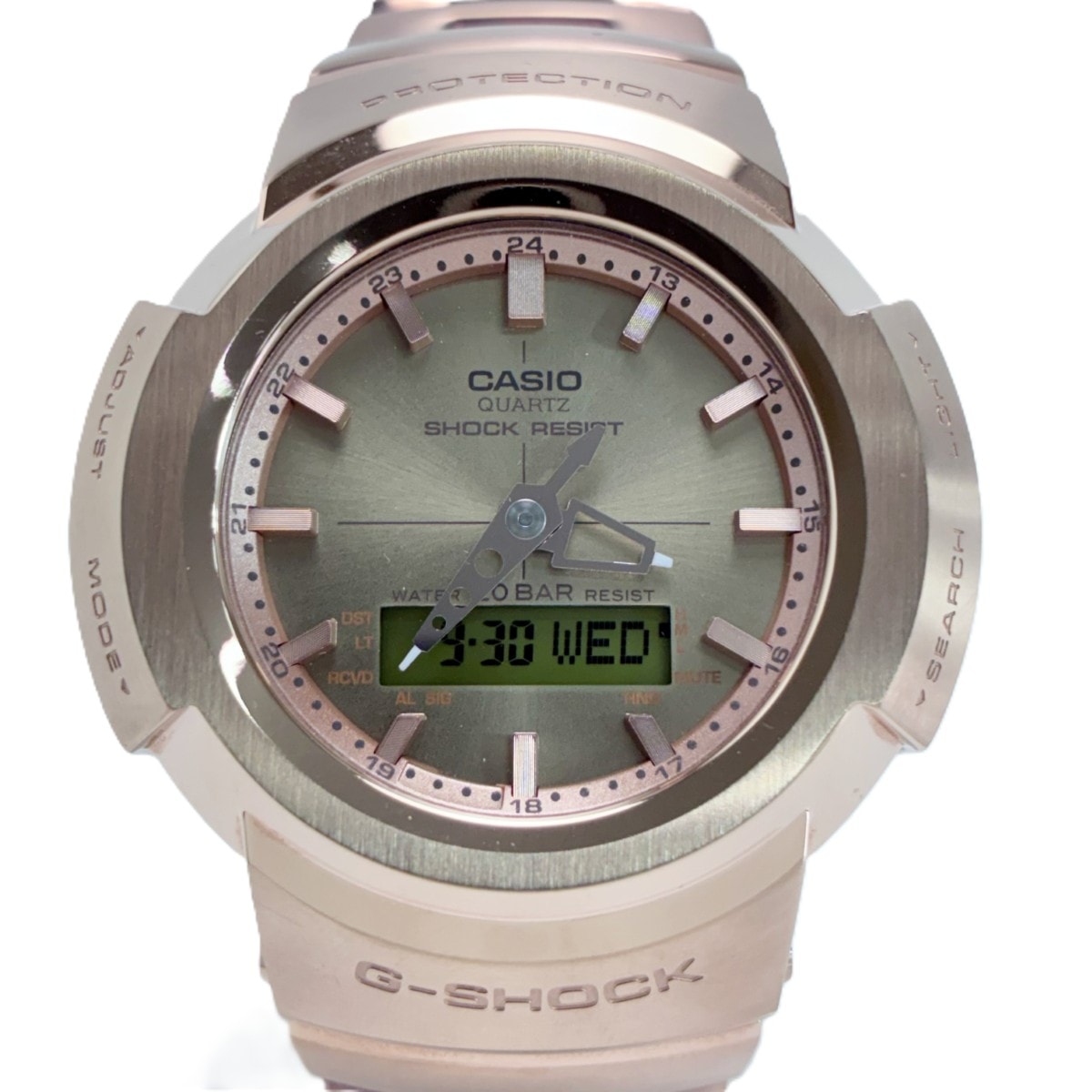 CASIO カシオ G-SHOCK ステンレススチール AWM-500GD-4AJF ピンクゴールド 腕時計 電波ソーラー・取説・コマ付