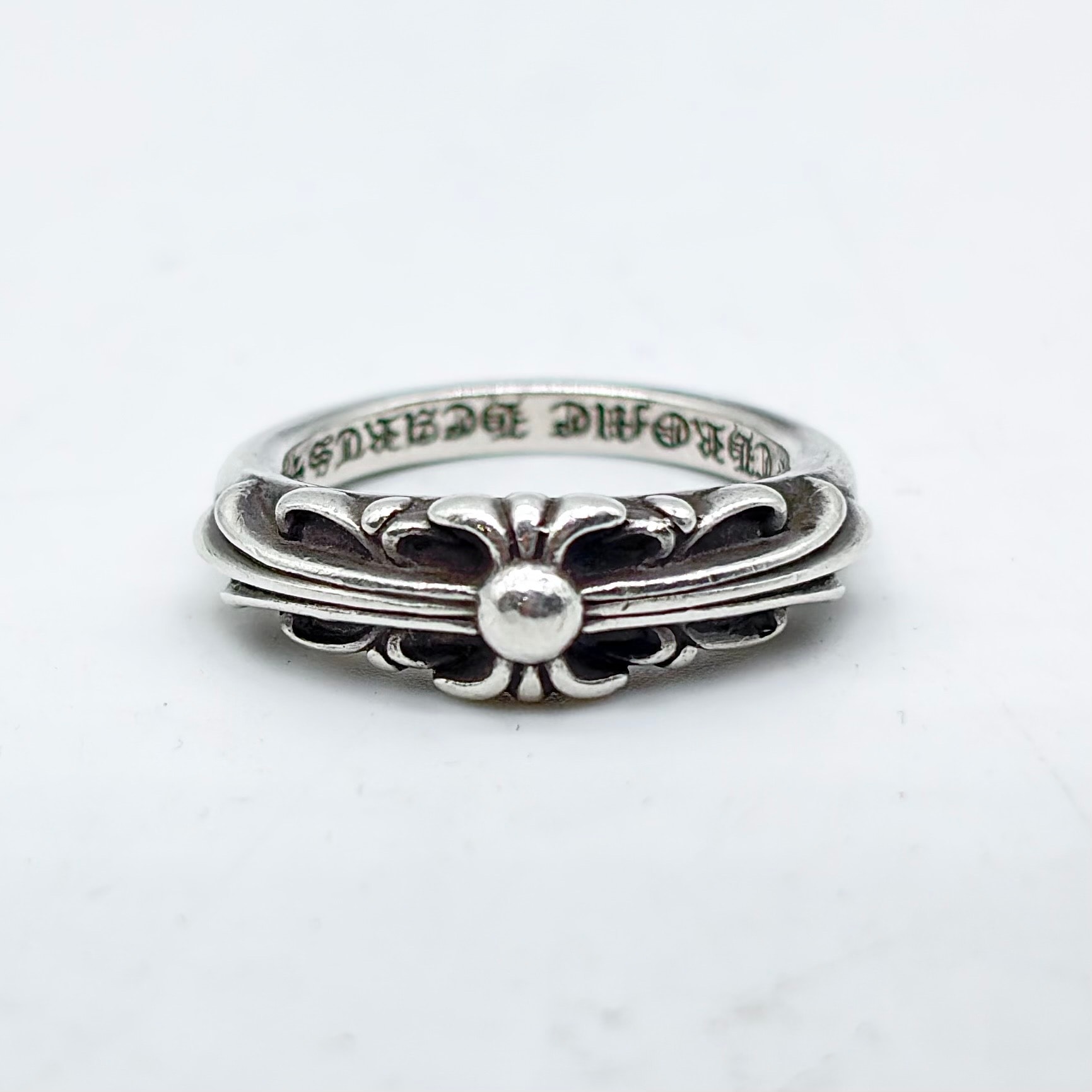 Chrome Hearts Baby Classic Ring W / Floral Cross "Silver"